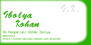 ibolya kohan business card
